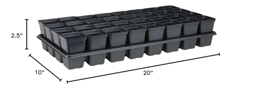 Bootstrap Farmer 32 Cell Seed Trays 2.5 Inch Pots 10 Pack Black - size: 10 Trays 320 Pots