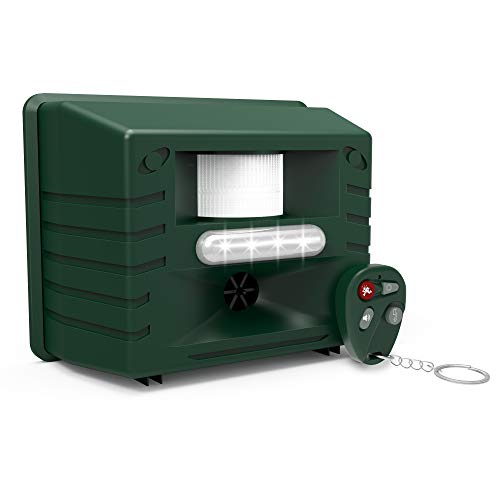 ASPECTEK Yard Sentinel Ultrasonic Animal Repeller with Remote Control and Strobe Light, Motion Sensor Pest Deterrent for Deer, Raccoons, Bears, Coyotes and Skunks, Farm, Garden and Lawn Protection - style: With Remote Control