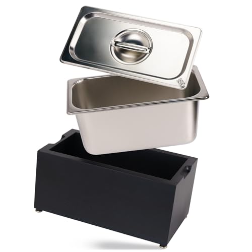 Art Secret 1.6 Gal Countertop Compost Bin with Pine Wood Design, Gray - color: Gray