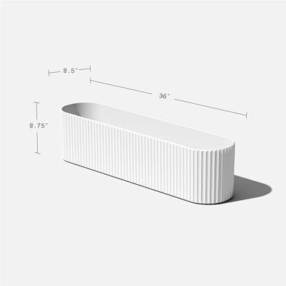 Veradek Demi Series Window Box Planter - Round Outdoor Planter - color: White, size: 36 inch - 2 Pack