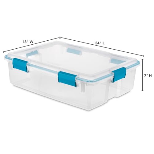 Sterilite Gasket Storage Box with Lids for Home & Office, 37 Quart, 8-Pack - size: 37 Quart, style: 8 Pack