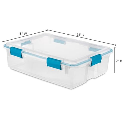 Sterilite Gasket Storage Box with Lids for Home & Office, 37 Quart, 8-Pack - size: 37 Quart, style: 8 Pack
