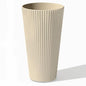 Veradek Demi Series Tall Planter - Tall Tapered Outdoor Planter with Shelf - color: Sand, style: Narrow Groove