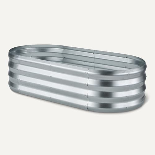 Amazon Basics Raised Garden Bed, Galvanized Steel, 48 x 24 x 12 inches, Silver