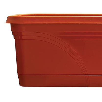 Southern Patio Medallion Windowsill Box Planter, Terracotta, 36 in, 2-Pack