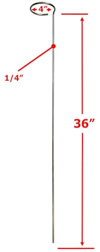 Erva Plant Support Stakes 36 inches, Single Stem Garden Flower Support - Pack of 12 - Made in USA