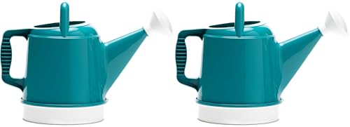 Bloem Watering Can Deluxe 2 Gallon (256 Fl Oz) Bermuda Teal Green (Pack of 2) - color: Bermuda Teal Green, size: 2.5 Gallon (Pack of 2)