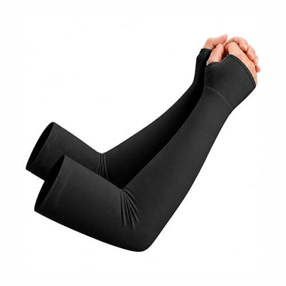 netdraw Unisex Bamboo Viscose Arm Sleeves with Thumb Hole - color: Black, size: Xxl/3x-large