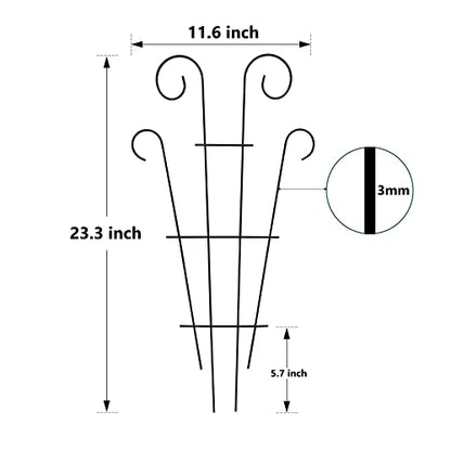 Thealyn 4 Pack 23 Inch Plant Trellis for Potted Plants - size: 23 inch