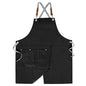 Crossback Apron with Pockets, Apron with Adjustable Straps - color: Black