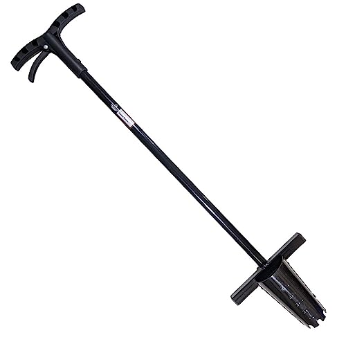 Bulb Planter Long Handle 39" Garden Tool - Walden Perfect Planter with Foot Bar for Tulips, Daffodils, Flowers - Heavy Duty Steel Bulb Transplanter Digger with Depth Markers, No Bending