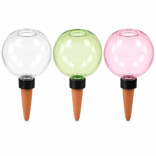 Large Plant Watering Ball 17.6 oz- Top-Fill-Self Water Planter Indoor/Outdoor Plastic Slow-Release Water Ball Terracotta for Plants (2, Transparent) - color: Transparent