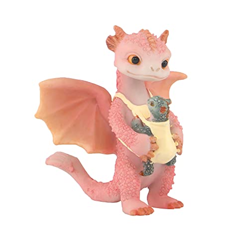 Mini Dragon Figurine, Resin Home Decor, Cute Ornaments, Lucky Animal Garden Statue for Micro Landscape (Mother and Baby) - color: Mother Love