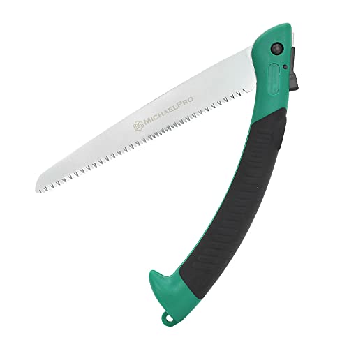 MichaelPro MP018007 Folding Hand Saw, Pruning Saw | 11” Rugged Blade with Non-Slip Grip for Tree Pruning, Camping, Gardening, Hunting. Cutting Wood, PVC
