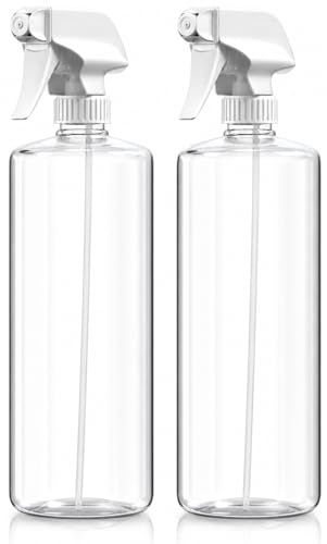 Bar5F Plastic Spray Bottles with Mixor Trigger, 32 oz, Pack of 2
