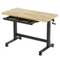 FLEXIMOUNTS 48" Adjustable Workbench, Rubberwood Worktable with Hand Crank