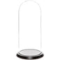 Plymor 5.5" x 13" Glass Display Dome Cloche (Black Wood Veneer Base) - color: Black Wood Veneer Base