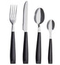 EXZACT 16 pcs Flatware Set Stainless Steel Wide Handles Serves 4 Black - color: Black x 16