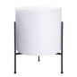 D'vine Dev Cylinder Planter Pot with Metal Stand, White, 14 in, 96-T-A-4 - color: White, size: X-Large 14 Inch