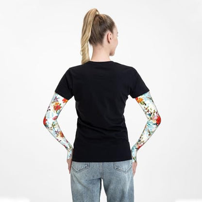 Women Sun Protection Thorn Proof Cooling Sleeves Sports Outdoors - color: Black14
