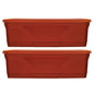 Southern Patio Medallion Windowsill Box Planter, Terracotta, 36 in, 2-Pack