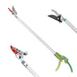 GARTOL 32 Inch Cut and Hold Pole Pruner - Lightweight Long Reach Tree Trimmer with Snip and Grip Technology, 1/2 Inch Cutting Capacity, One-Hand Use Fruit Picker for Roses, Persimmons & Tall Branches