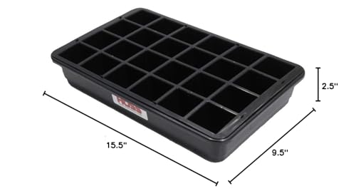 Hoss 24-Cell Seed Starting Tray | Sturdy and Built to Last | Includes Bottom Tray and Humidity Dome