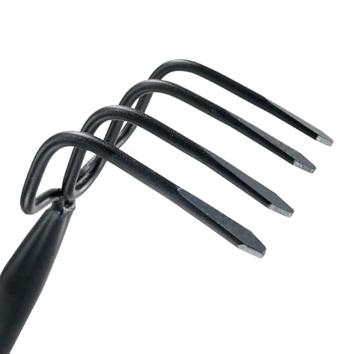 Colwelt 4 Tine Cultivator Rake 59'', 4 Prong Claw Garden Rake Long Handle