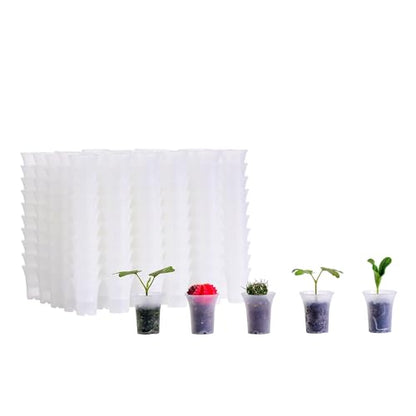 300 Pack 1.80 Inch Tiny Clear Plastic Nursery and Seedling Pot, Mini Transplant Seed Starter Planter with Drain Hole for Germination, Herb, Succulent