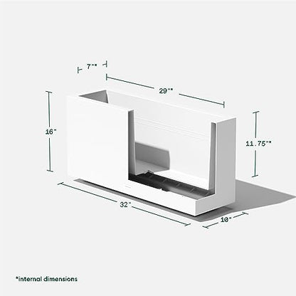 Veradek Block Series Long Box Planter - Rectangular Outdoor Planter - color: White, size: Medium - 2 Pack