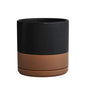 D'vine Dev 8 Inch Ceramic Planter Pot, Black/Tan, 94-O-D-7 - color: Black/Speckled Tan, size: Medium