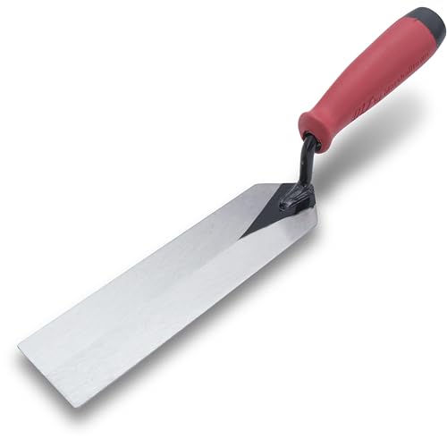 MARSHALLTOWN QLT Masonry Margin Trowel, 8 x 2 Inch, Red Soft Grip Handle - size: One Size