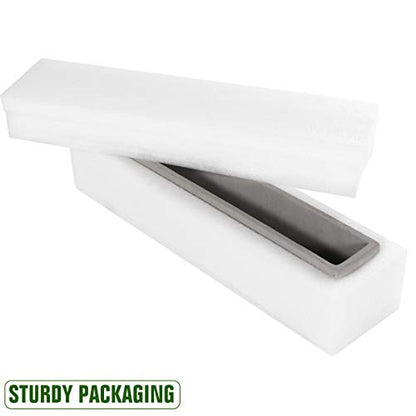14.5-Inch Grey Rectangle Concrete Succulent Planter Windowsill Boxes - size: Small