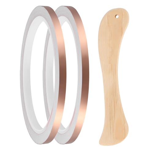 2pcs Copper Foil Tape 0.24" x33FT Single Conductive Adhesive Tape - size: 0.24 Inch x 33 FT
