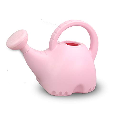 LOYUYU 0.4 Gallon Plastic Watering Can Small Lightweight Cute Indoor Outdoor Garden Plants, Watering Can with Shower Head Elephant: Pink - color: Elephant Pink