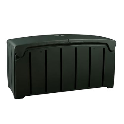 Ward Strata Outdoor Storage Bin, Hinged Lid, Black, 85 Gal
