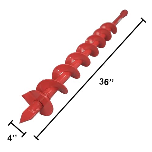 THUNDERBAY 4 Inch Diameter 36 Inch Long Earth Auger Bit with Fishtail Point, for Decks, Mailboxes, Fences, Tree Planting - size: 4" Earth Auger Bit