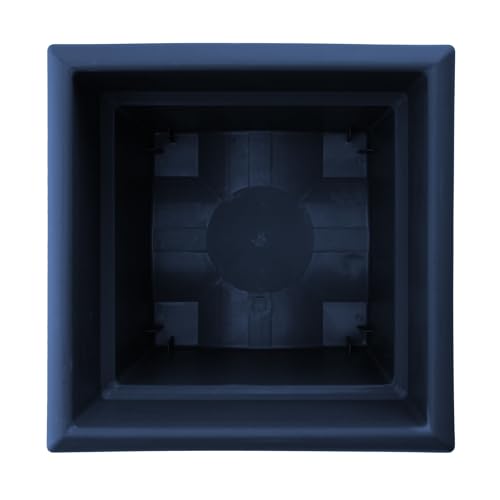 Bloem Veranda 14" Plastic Square Planter Box, Navy, 2-Pack - color: Navy, size: 14" (Pack of 2)