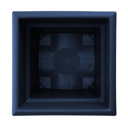 Bloem Veranda 14" Plastic Square Planter Box, Navy, 2-Pack - color: Navy, size: 14" (Pack of 2)