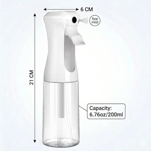 VIGOR PATH Continuous Mist Clear Spray Bottle 200ml Fine Mist Spray 3 Pack - color: 6.7oz - Pack of 3