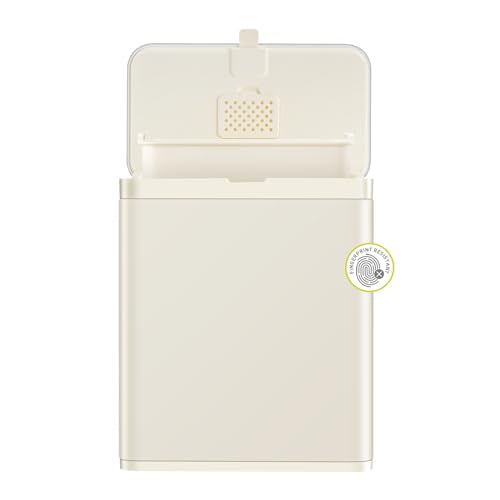 EKO Kitchen Compost Bin, 7L / 1.85 Gal Stainless Steel with Removable Inner Bucket and Deodorizer Compartment, 2-in-1 Countertop Compost Bin with Lid, Food Waste Caddy for Kitchen (Cream White) - color: White, size: 7L