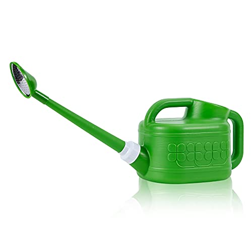 Plastic Watering Can for Indoor & Outdoor Plants 1 Gallon/4-Liter, Ebristar Watering Pot for Garden Flower with Long Spout and Removable 360 Degree Rotation Sprinkler Head, Green - color: Grass Green