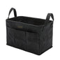 Storage Tool Case, 13.8 x 7.8 x 7.8 Inches, Rectangular Waxed Canvas Fabric Collapsible Tool Bag with Handles for Tools,Wrench Set,Screwdrivers (Black) - color: Black-Single