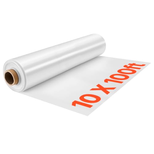 VEVOR Greenhouse Plastic Sheeting 10 x 100 ft 6 Mil Clear Polyethylene Film - size: 10 x 100 ft