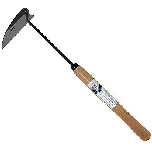HACHIEMON Japanese Weeding Tool Very Sharp Edge Nejiri-Gama Long Type - Made in Japan
