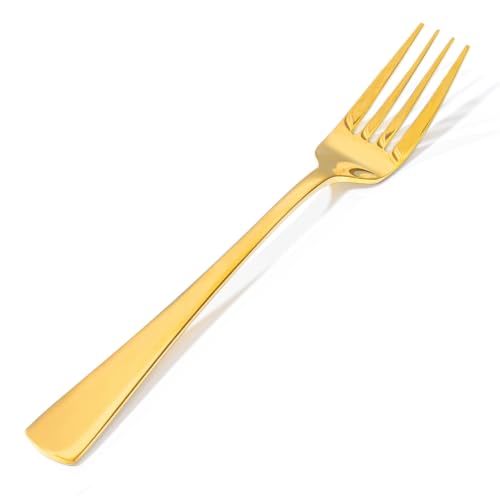 KINGSTONE Forks 12 Piece Gold Dinner Forks Set, 18/10 Stainless Steel - color: Gold, size: 12-Piece