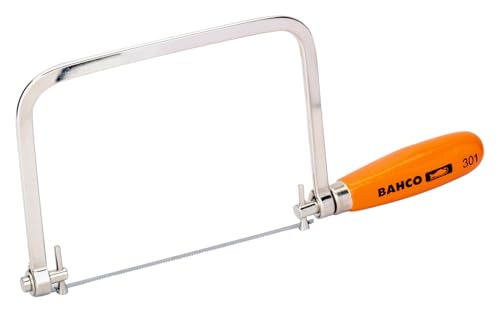 Bahco BAH301 6-1/2" Coping Saw, Beech Handle, Nickel-Plated Frame