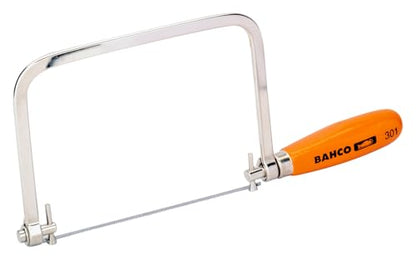 Bahco BAH301 6-1/2" Coping Saw, Beech Handle, Nickel-Plated Frame