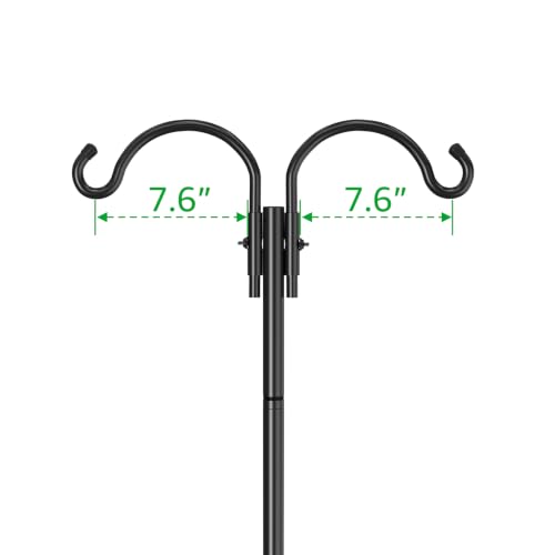 GOFORWILD 2 Pack Adjustable 76inch Double Shepherds Hook for Outdoor - size: 76 Inch