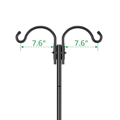 GOFORWILD 2 Pack Adjustable 76inch Double Shepherds Hook for Outdoor - size: 76 Inch